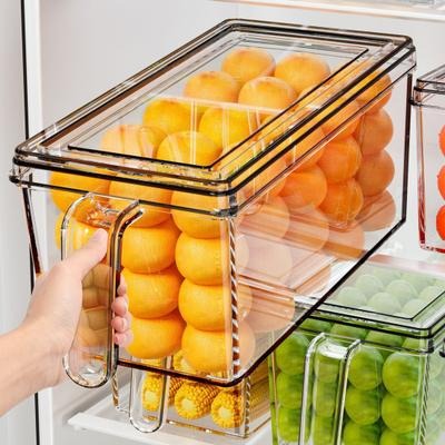 Fridge Storage Boxes with Handle Lid Food